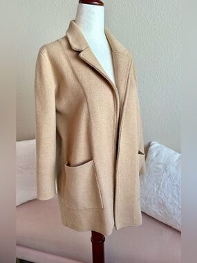 J. Crew 365 Sophie Blazer Camel Cotton Wool Knit Cardigan Jacket Women’s S Soft
